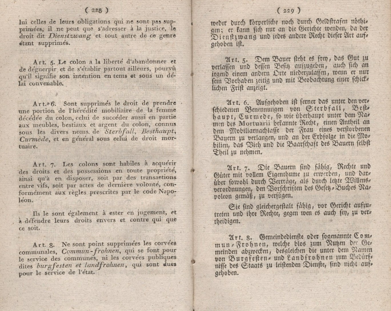 Königliches Dekret vom 23. Januar 1808, welches eine Erläuterung des 13. Artikels der Constitution enthält, der die Leibeigenschaft aufhebt