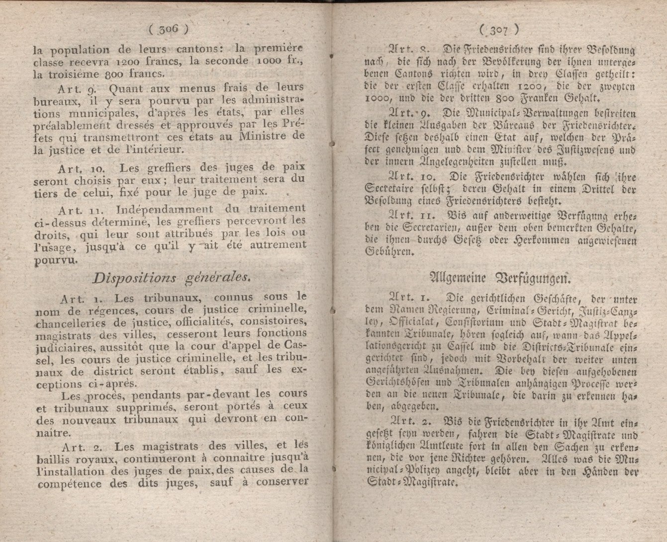 Königliches Dekret vom 27. Januar 1808, welches die Verfassung der Gerichtshöfe enthält.