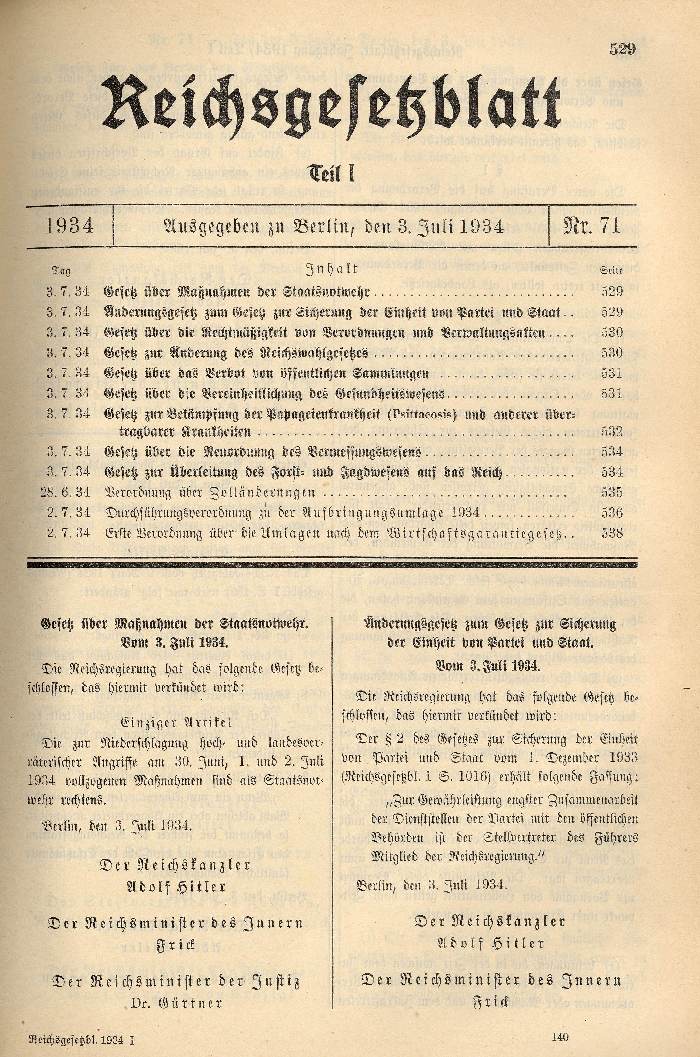Bild zum Dokument Gesetz über Maßnahmen der Staatsnotwehr