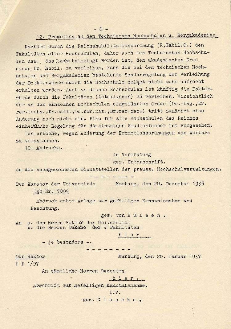 Bild zum Dokument Regelung des Promotionsverfahrens