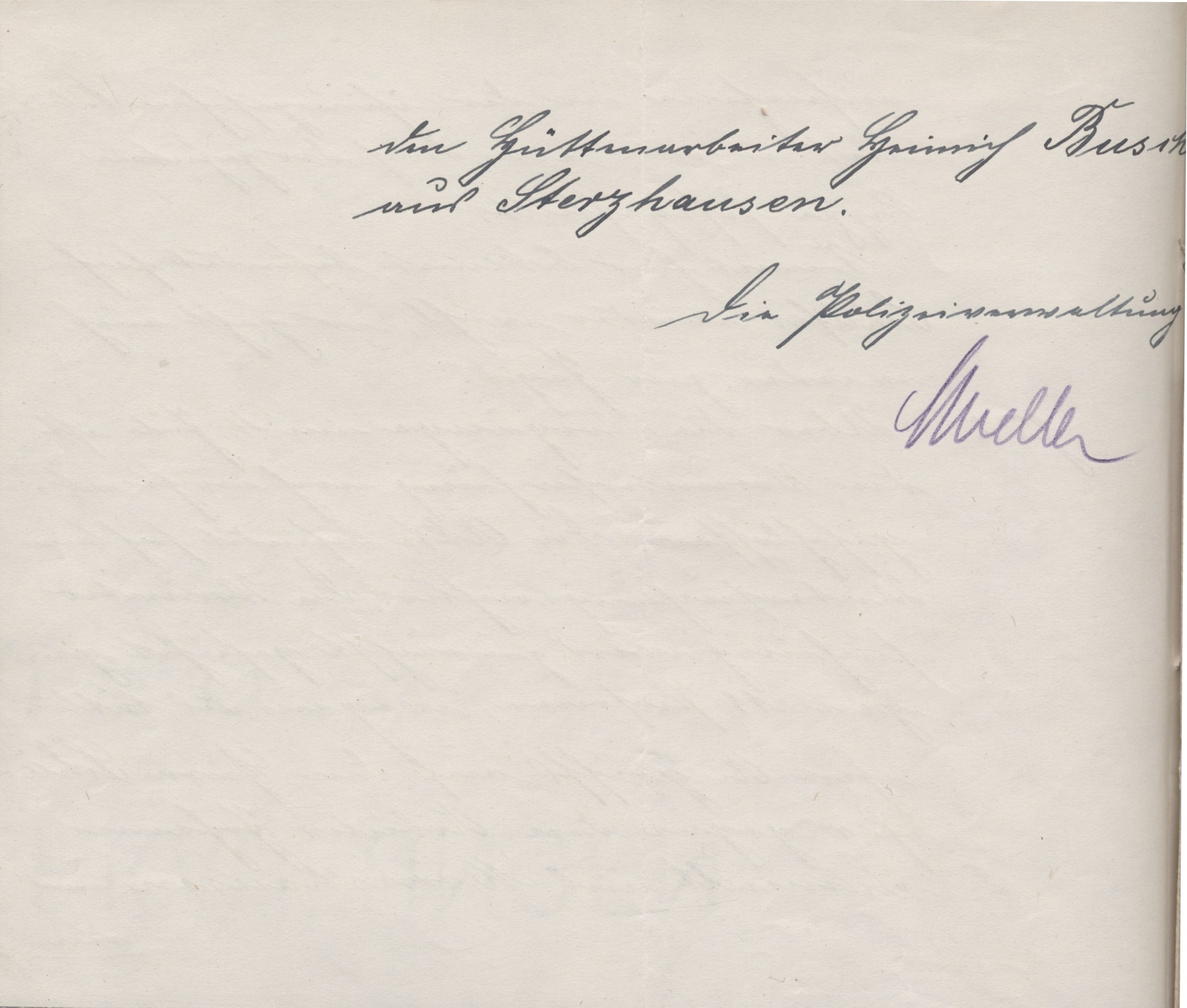 Ermittlungsbeschleunigung - Antwort, gez. Müller vom 28. August 1922