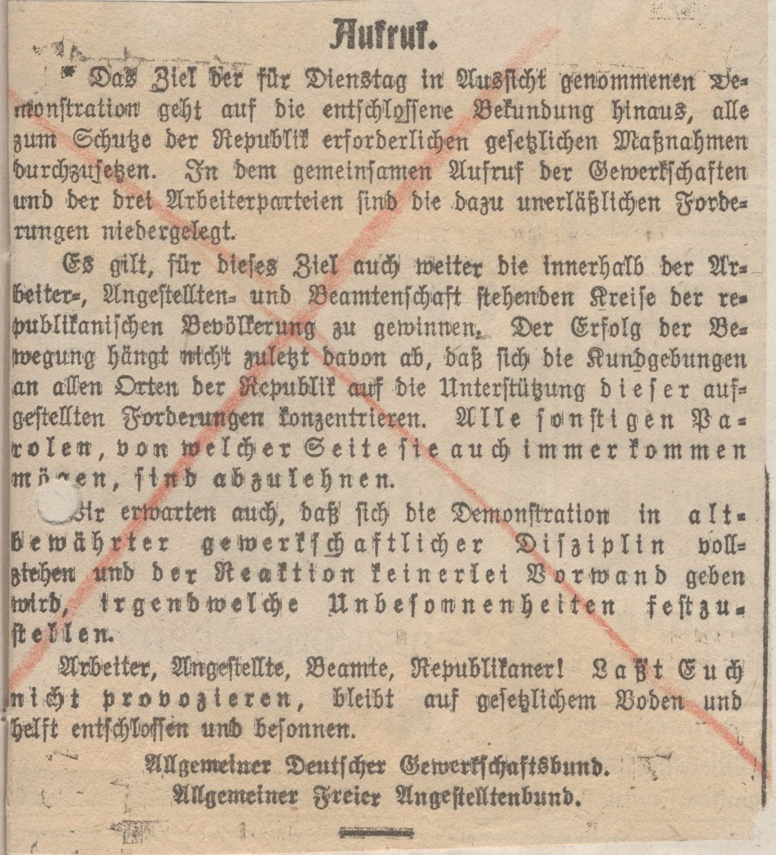 Zeitungsberichte zu der Maßnahmen zum Schutze der Republik aus den Jahren 1922-23