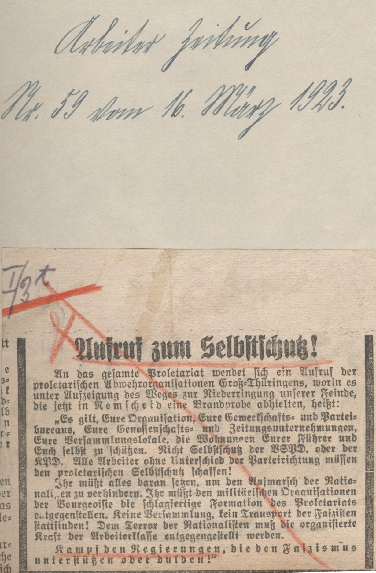 Zeitungsberichte zu der Maßnahmen zum Schutze der Republik aus den Jahren 1922-23