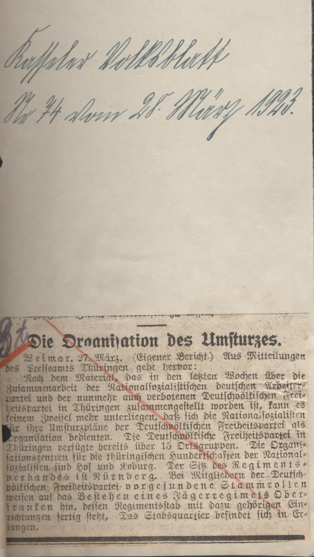 Zeitungsberichte zu der Maßnahmen zum Schutze der Republik aus den Jahren 1922-23