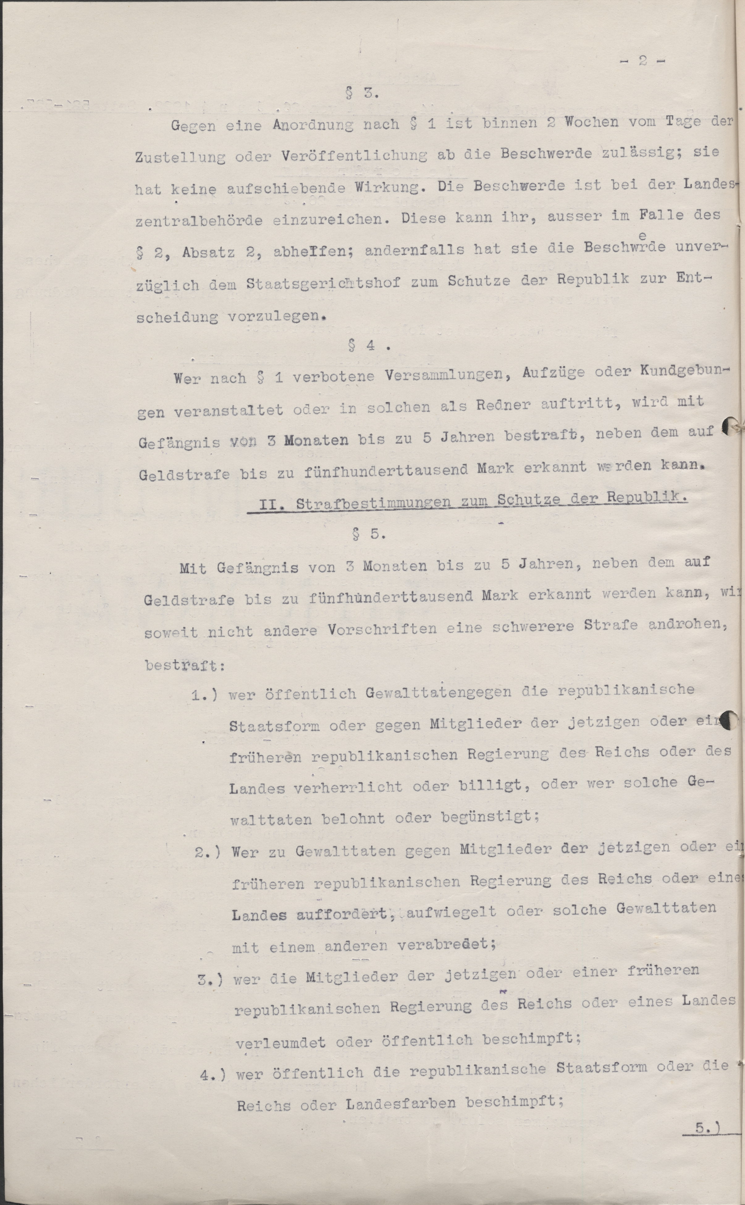 Republikschutzgesetz - Vorabausfertigung vom 26. Juni 1922