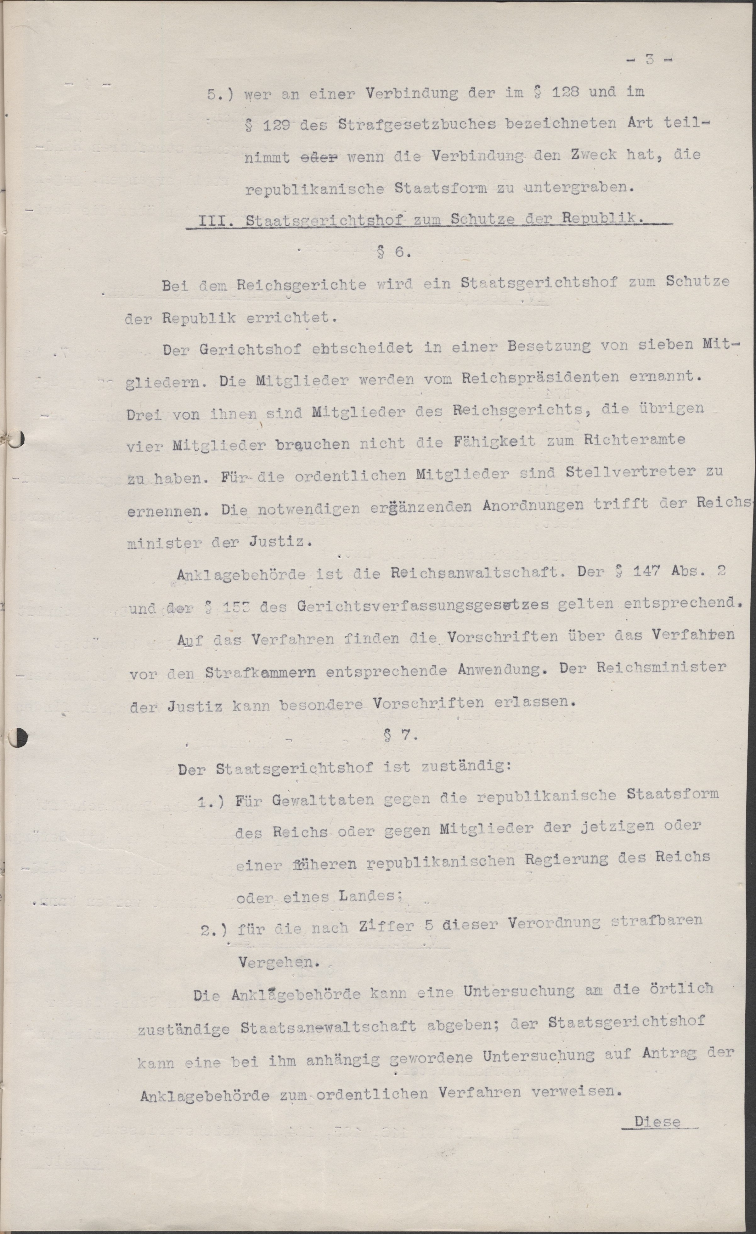 Republikschutzgesetz - Vorabausfertigung vom 26. Juni 1922