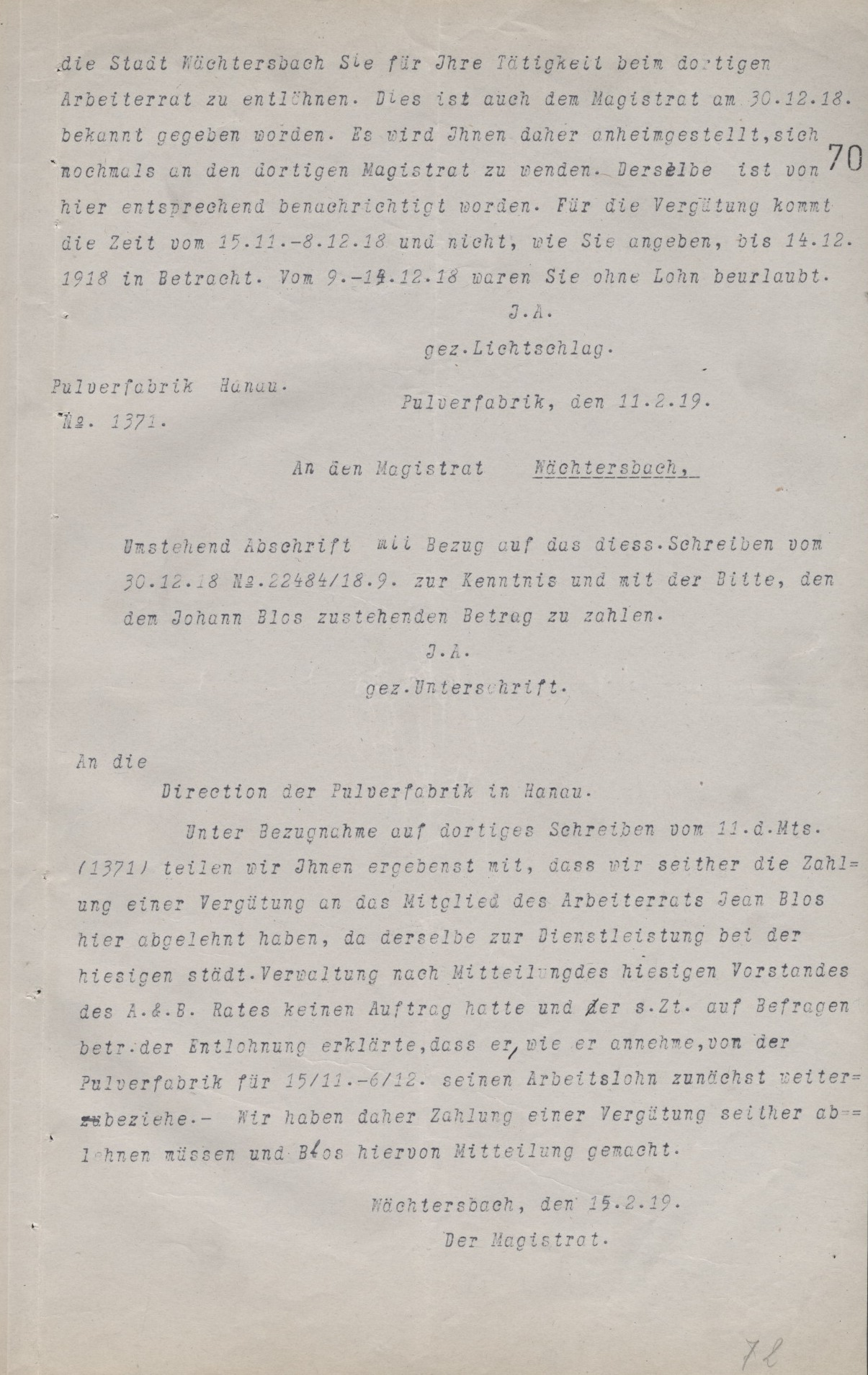 Beschluss vom 6. Dezember 1918