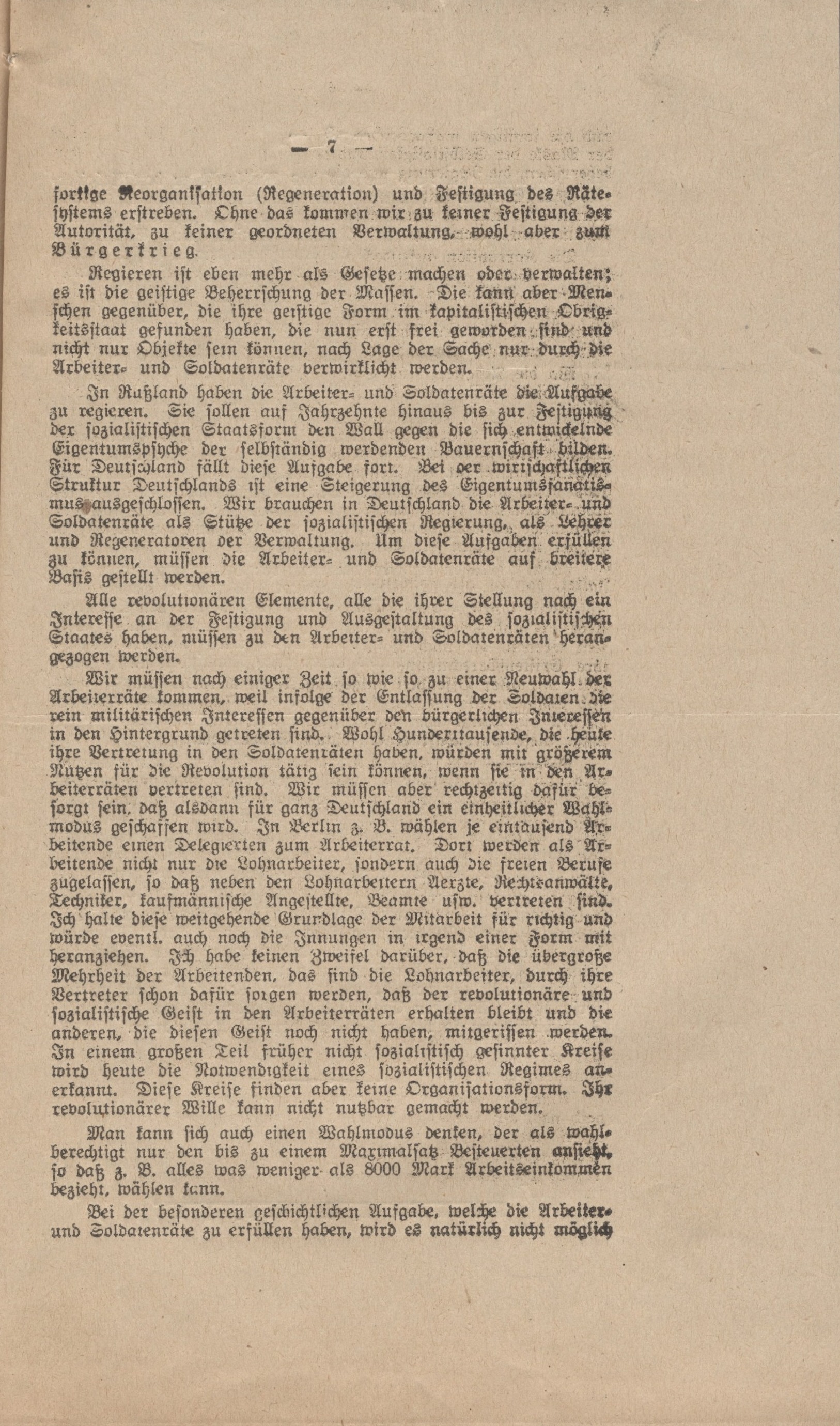 Die Neubildung der Arbeiter- und Soldatenräte aus dem Jahr 1918