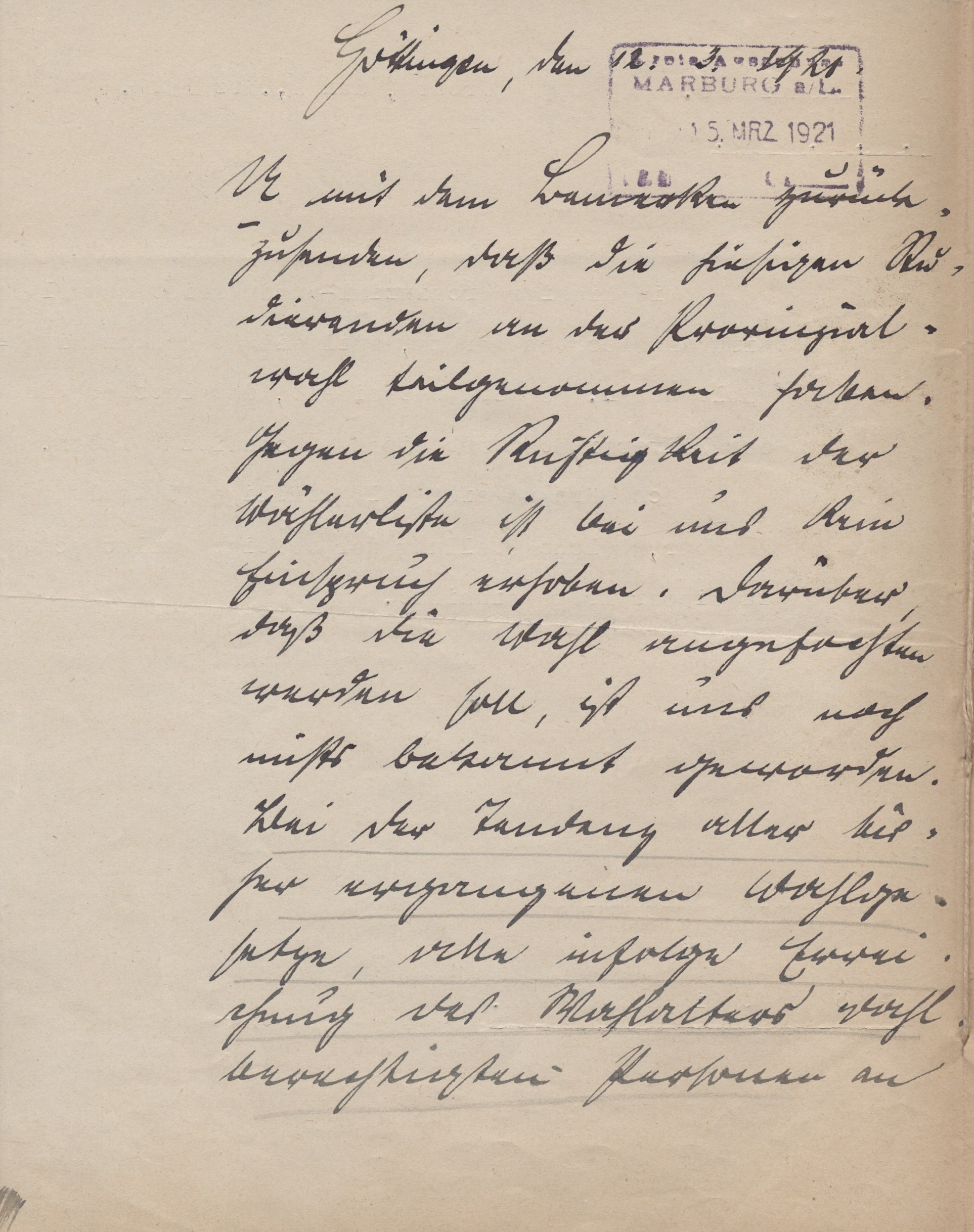 Antwort zur Definition der Wohnsitze von Studenten vom 12. März 1921