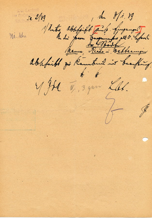 Schreiben des Ministerpräsidenten Generalfeldmarschalls und Beauftragten für den Vierjahresplans Hermann Göring aus Berlin, die einheitliche Behandlung der "Judenfrage" betreffend, 14. Dezember 1938