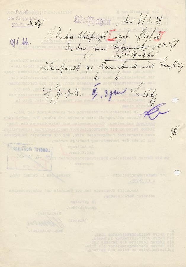 Schnellbrief des Reichsführers SS und Schef der Deutschen Polizei im Reichsministerium des Innern Heinrich Himmler aus Berlin, den Transport jüdischer Kinder nach dem europäischen Ausland betreffend, 31. Dezember 1938