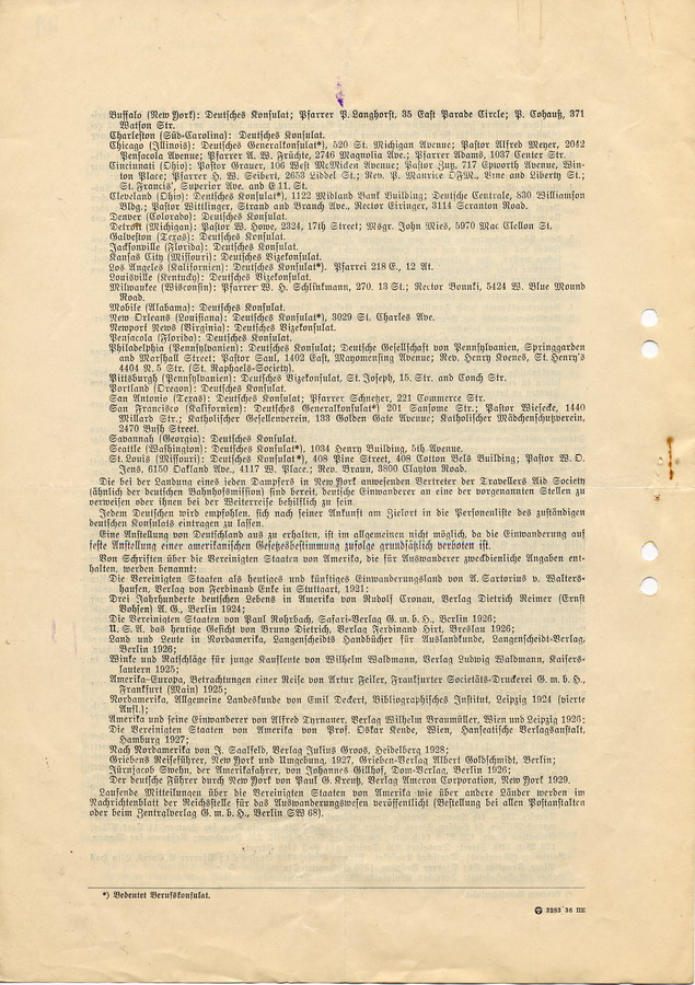 Weiterleitung eines Schreibens der Auswanderer-Beratungsstelle in München an den Bürgermeister in Lohr an den Landrat in Fritzlar. Antwort auf eine Anfrage über Cäzilie Katz, 6. März 1937
