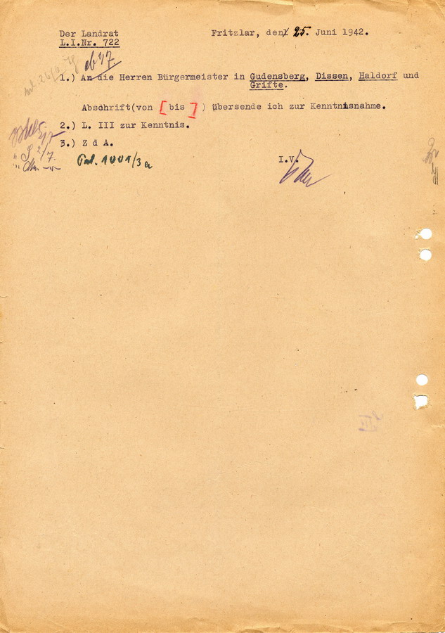 Schreiben des Reichsverkehrsministers an die Regierungspräsidenten. Juden dürfen keine Einrichtungen der Verkehrsbetriebe mehr benutzen, 6. Juni 1942