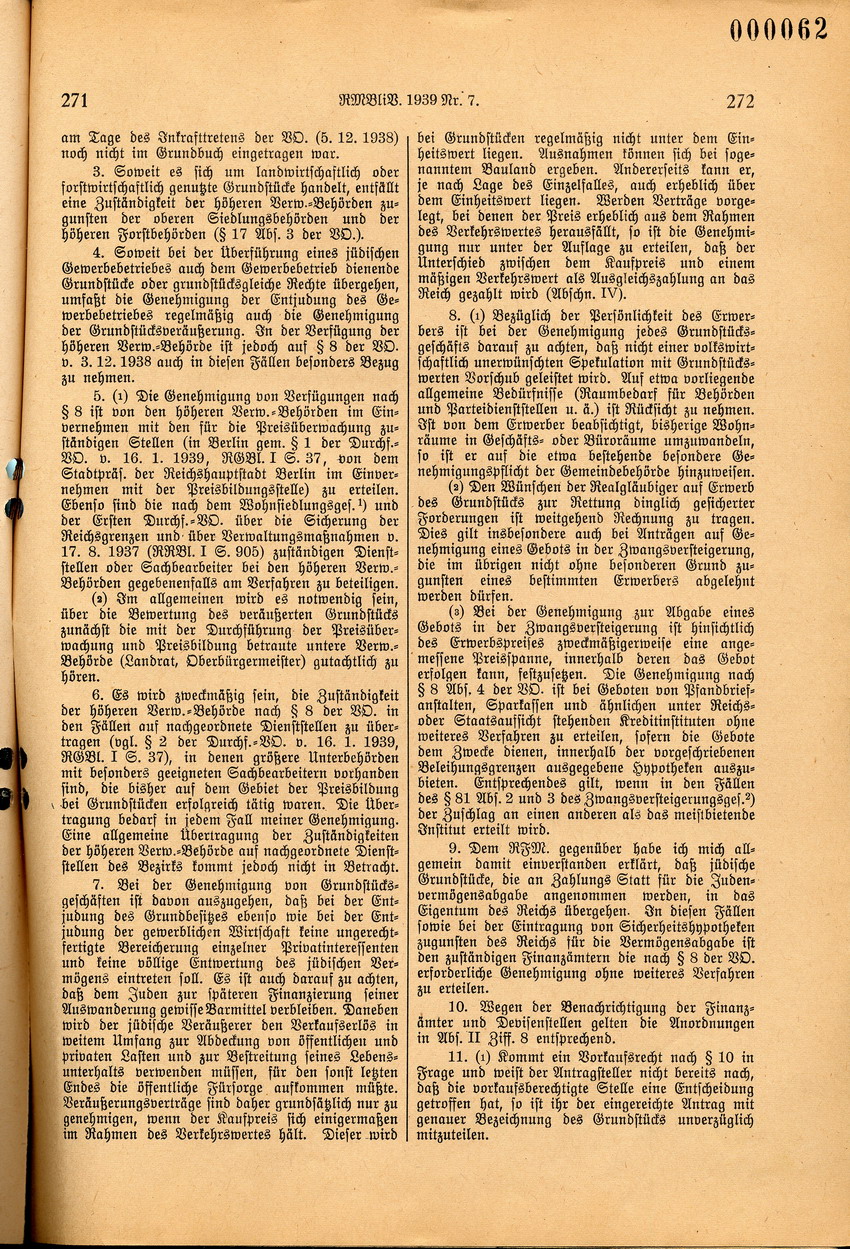 Durchführungserlass des Reichswirtschaftsministers zur Verordnung über den "Einsatz des jüdischen Vermögens", 6. Februar 1939.