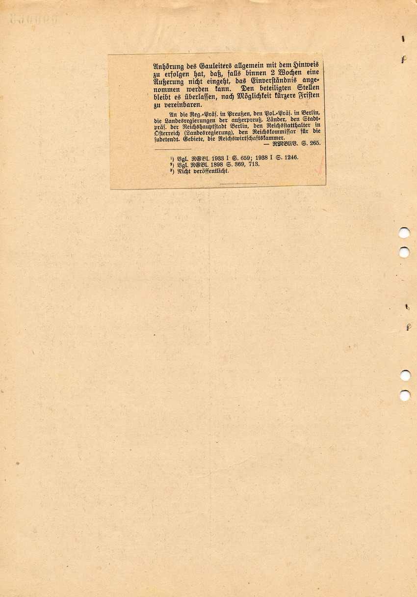 Durchführungserlass des Reichswirtschaftsministers zur Verordnung über den "Einsatz des jüdischen Vermögens", 6. Februar 1939.
