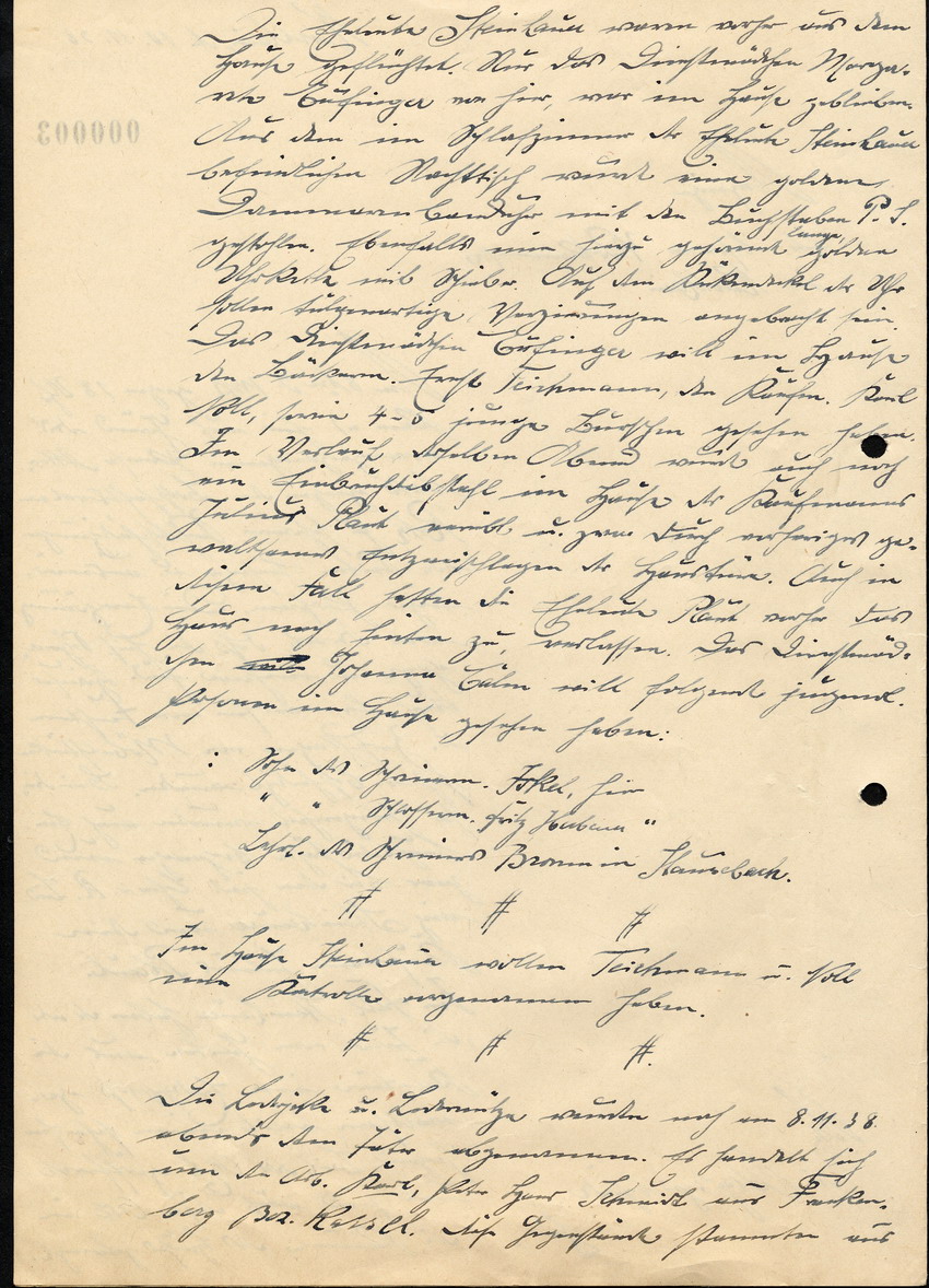 Handschriftl. Brief betreffend die "besonderen Vorkommnisse" in Kirchhain, 10. November 1938