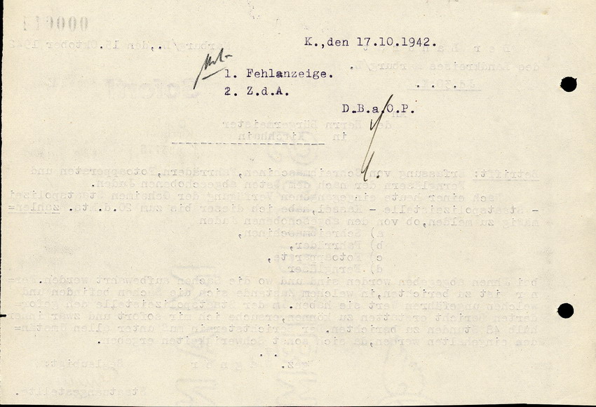 Brief des Landrats an den Bürgermeister in Kirchhain, betreffend das Eigentum von nach Osten deportierten Juden aus Kirchhain, 15. Oktober 1942