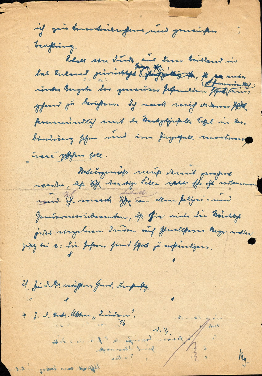 Verfügung der Staatspolizeistelle für den Regierungsbezirk Kassel betreffend Massnahmen gegen zurückkehrende jüdische "Emigranten", 8. April 1936.
