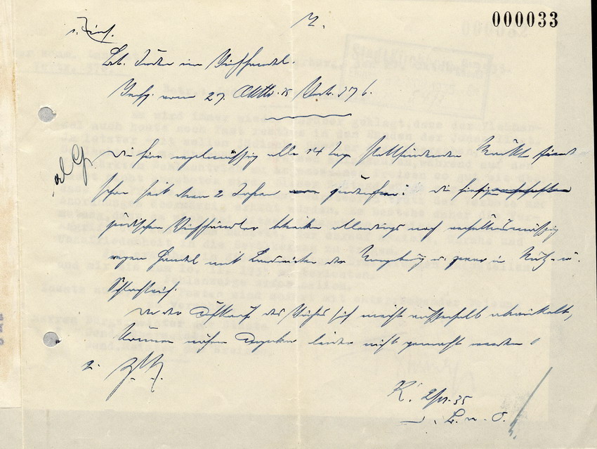 Der komm. Landrat an die Bürgermeister der Städte, Gend. Obermeister und Gend. Meister des Kreises, betreffend "Juden im Viehhandel", 27. Oktober 1935