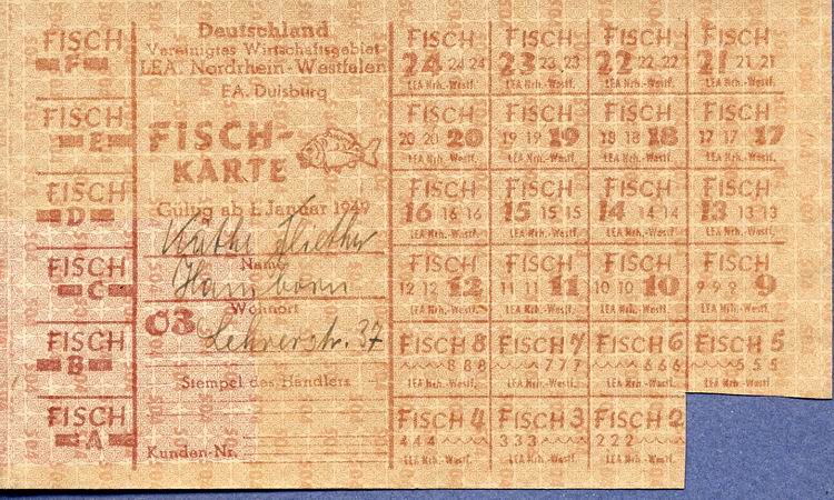 Lebensmittelkarten Nordrhein-Westfalen 1949 Bild zum Dokument Lebensmittelkarten aus der US-Besatzungszone (Groß-Hessen) 194