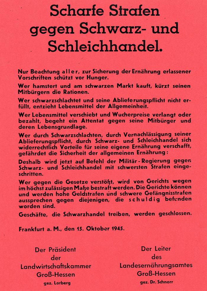 Bild zum Dokument Anschlag: Scharfe Strafen gegen Schwarz- und Schleichhandel vo