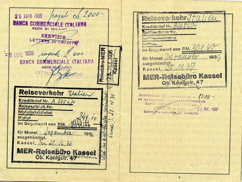 Reisepass von Paula Levy, gültig vom 14. Mai 1934 bis 13. Mai 1939.