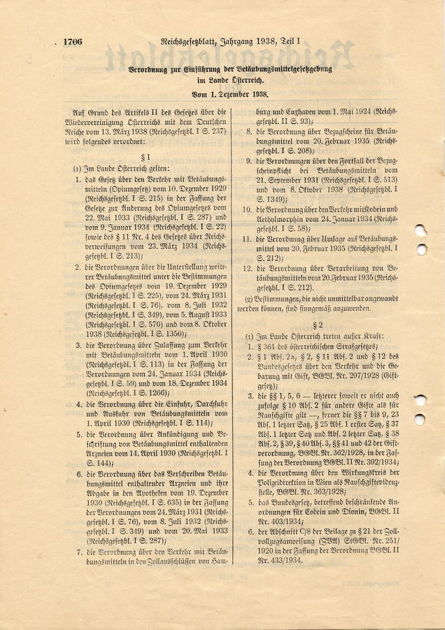 Verordnung über den Einsatz des jüdischen Vermögens, verfasst von Reichswirtschaftsminister Walther Funk und Reichsminister des Innern Frick, 3. Dezember 1938