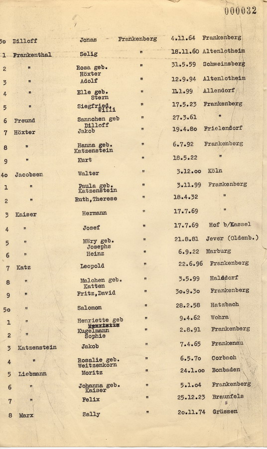 Schreiben des Polizeipräsidenten der Staatspolizei in Kassel an alle Landräte. Erhebungen über jüdische Bevölkerung, 25. Oktober 1933