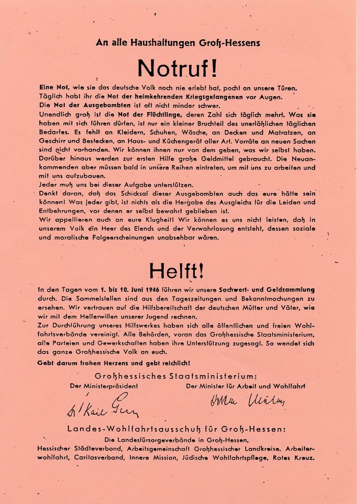 Bild zum Dokument Flugblatt: des großhessischen Staatsministerium und des Landes