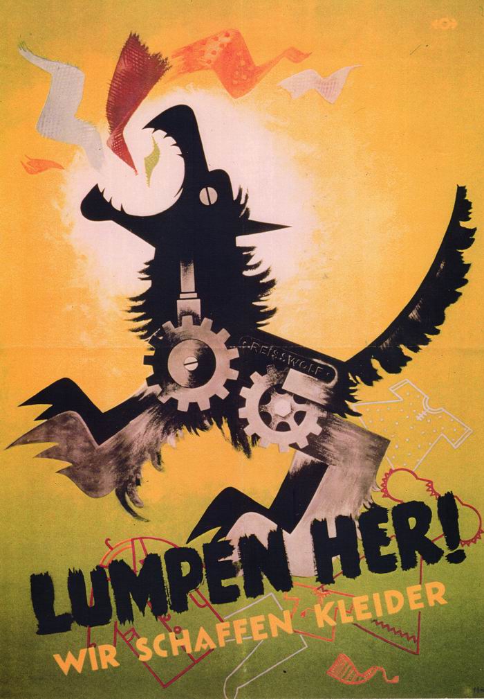 Bild zum Dokument Plakat: "Reißwolf - Lumpen her!" für die Altkleidersammlung