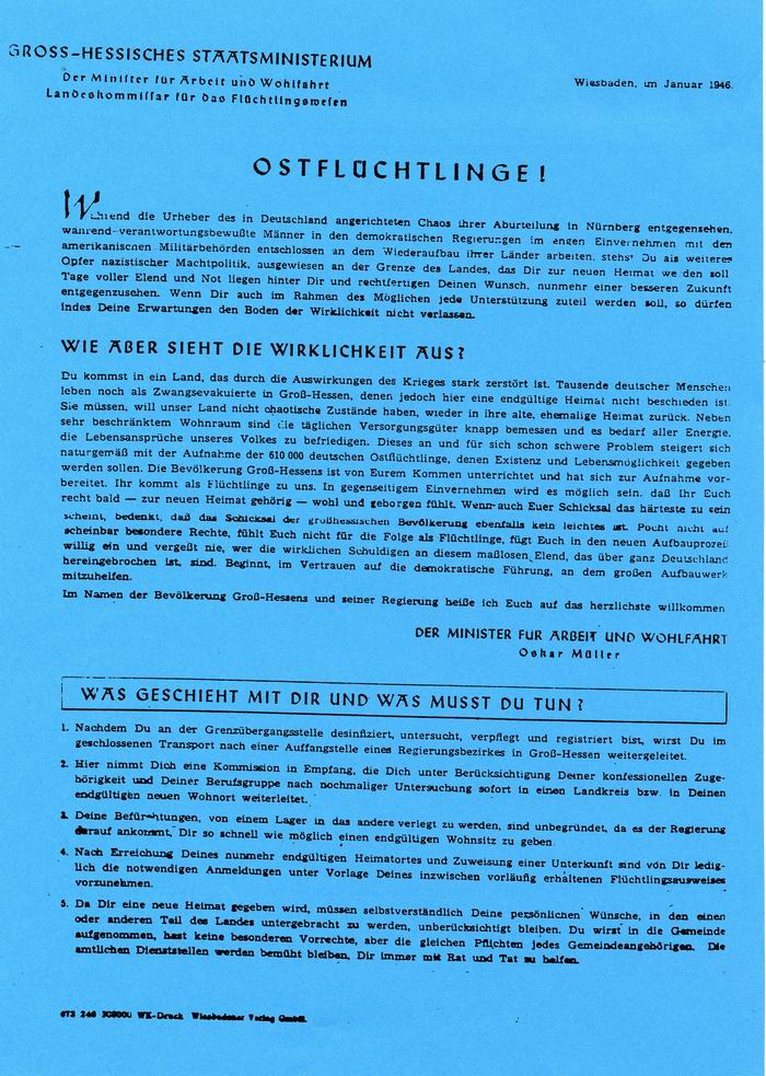 Bild zum Dokument Flugblatt: des Ministeriums für Arbeit und Wohlfahrt, Landesko