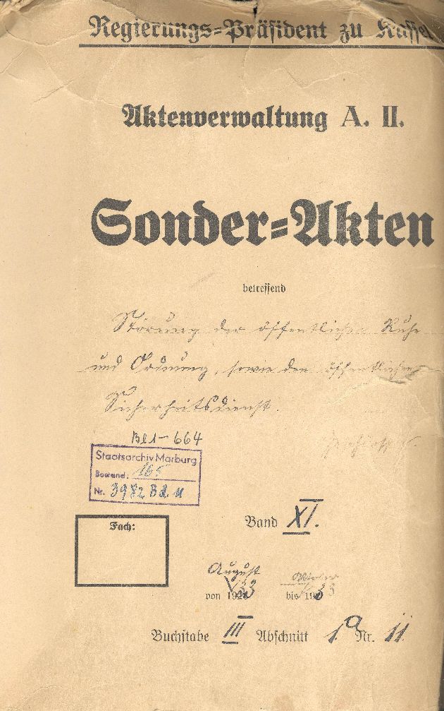 Bild zum Dokument Sonderakten bezüglich Polizeipräsident i.e.R. Dr. Hohenstein