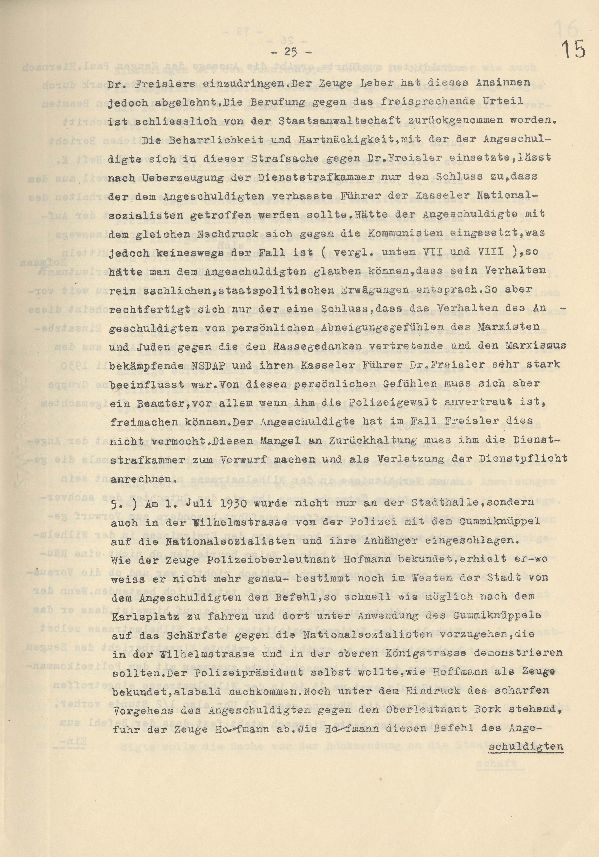 Bild zum Dokument Dienststrafsache gegen Dr. Hohenstein: Aberkennung des Ruhegeh