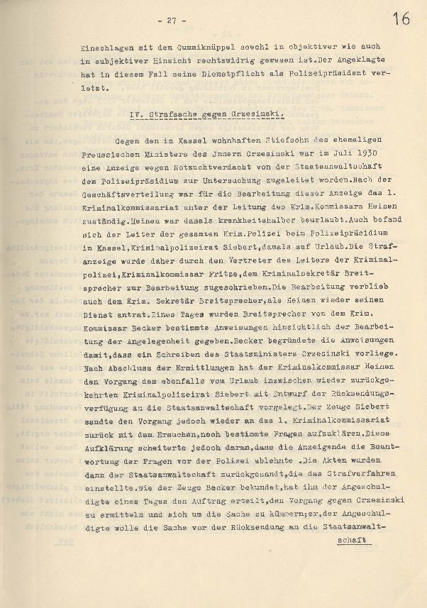 Bild zum Dokument Dienststrafsache gegen Dr. Hohenstein: Aberkennung des Ruhegeh