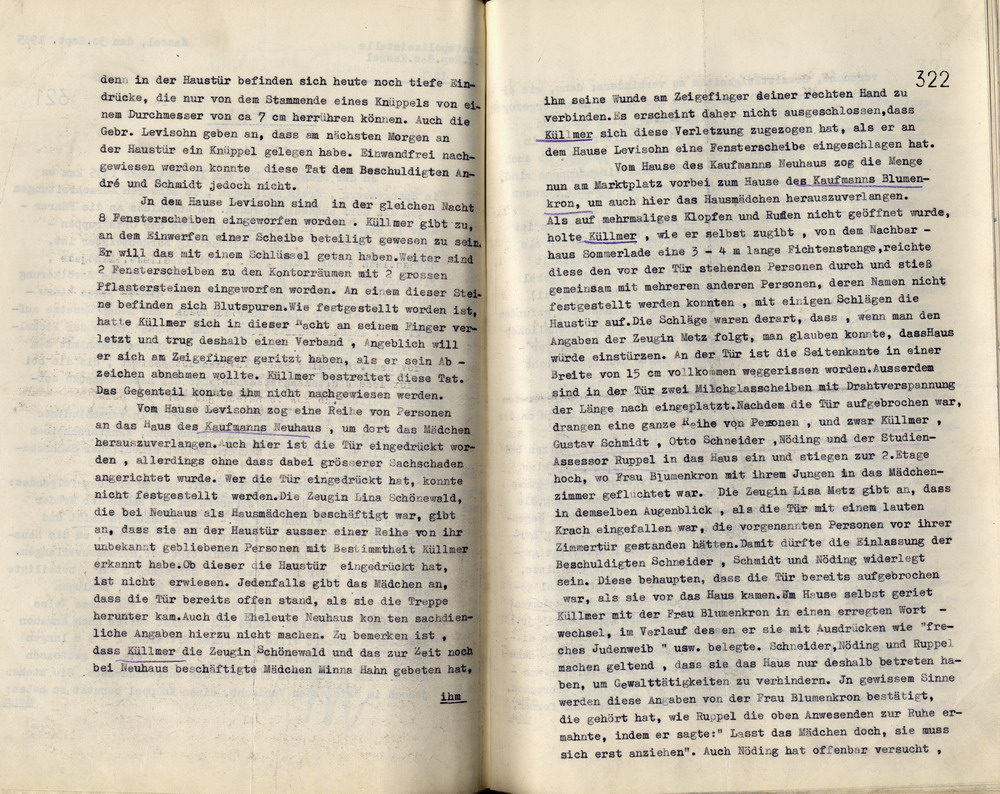 Bericht der Staatspolizeistelle Kassel über die Ausschreitungen gegen jüdische Mitbürger in Spangenberg in der Nacht vom 15. auf den 16. September 1935 mit Ermittlungsergebnissen an den Regierungspräsidenten in Kassel. Spangenberg, 30. September 1935