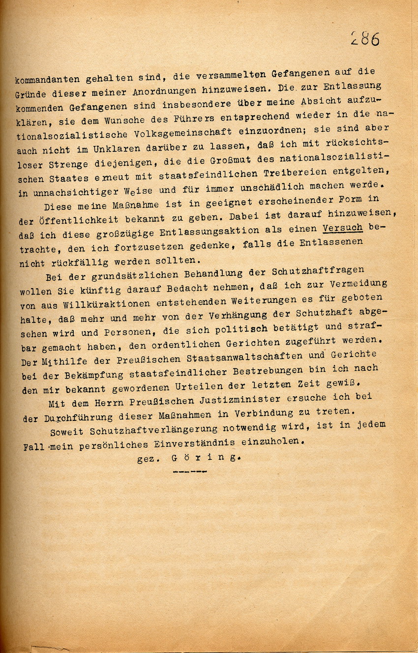 Mitteilung Entlassungsaktion (2) Bild zum Dokument Mitteilung des Innenministers über das Vorhaben bis Weihnachte