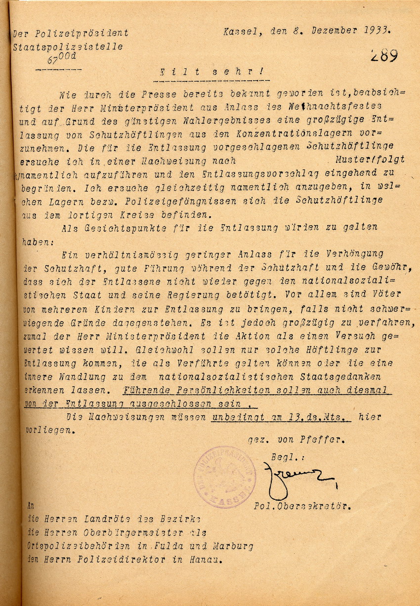 Weitergabe Entlassungsaktion (1) Bild zum Dokument Weiterleitung der Mitteilung zur Durchführung der geplanten En