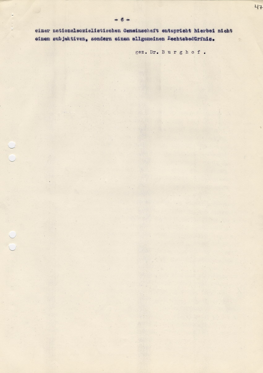 Landrat von Biedenkopf an den Oberstaatsanwalt von Marburg betreffend die "Strafsache gegen Engel u.a. wegen schweren Landfriedensbruch". Biedenkopf, 14. Februar 1940