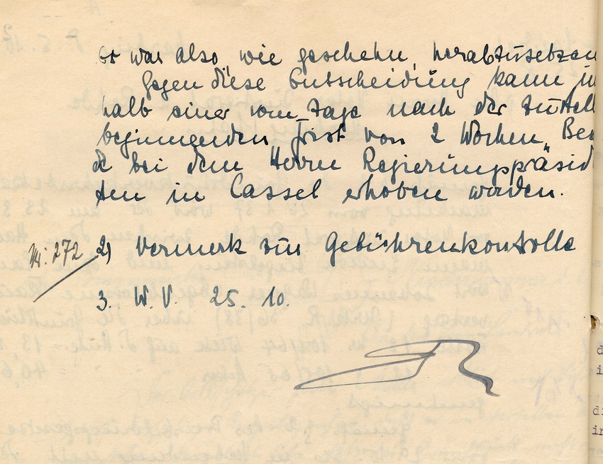 Der Marburger Landrat an den Marburger Justizrat Rohde betreffend die Herabsetzung des Kaufpreises des von dem Juden Simon Ziegelstein an Johannes Wagner verkauften Grundstückes, Marburg, 5. Oktober 1938