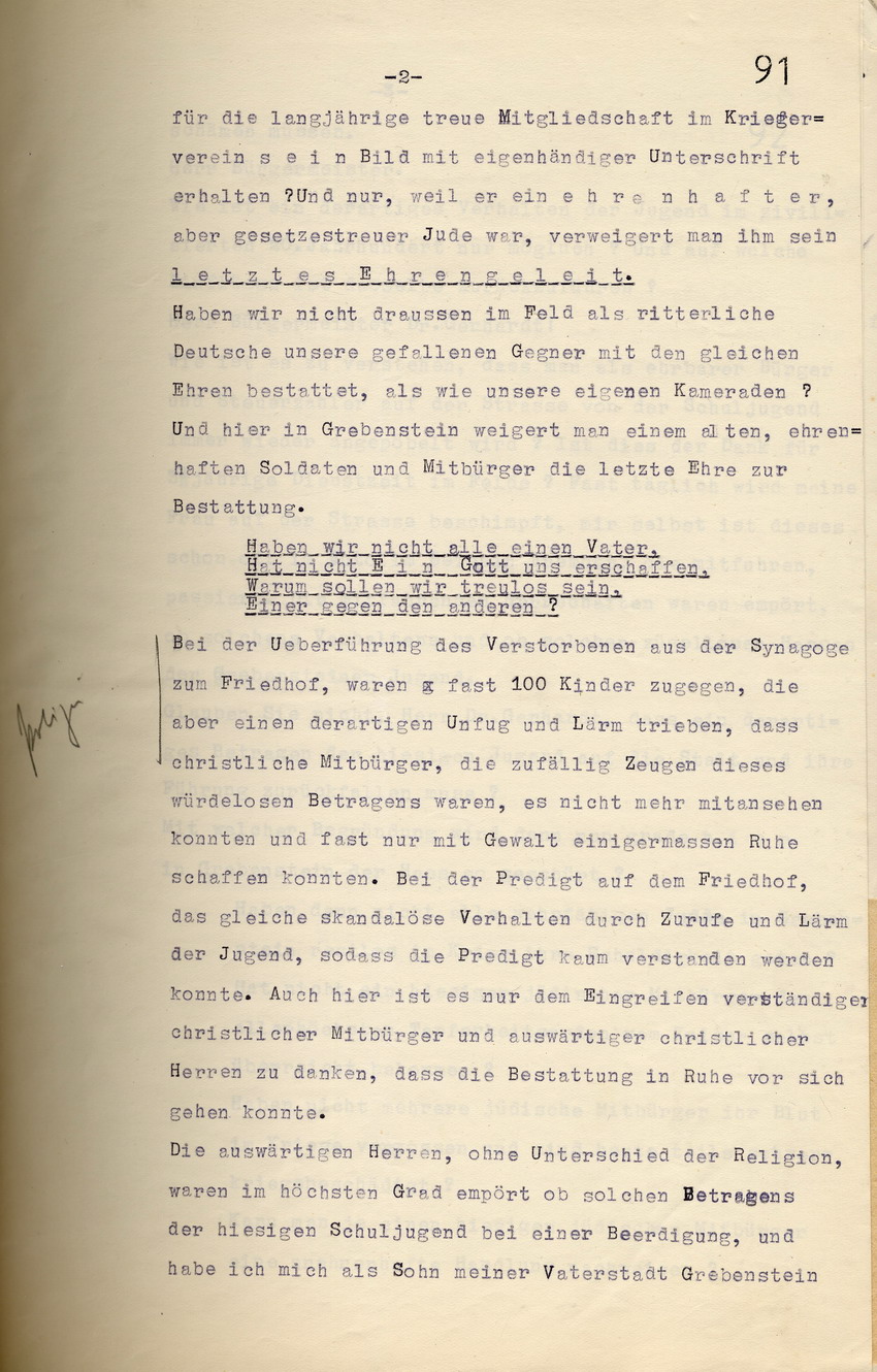 Schreiben des RA Dellevie an den Reg. Prä. in Kassel mit Auflistungen betreffend u.a.  Ausgrenzungen von Juden im LK Kassel,  in Corbach sowie Beschädigungen jüdischer Einrichtungen in Gensungen - Felsberg und Rhina, 02. November 1934.