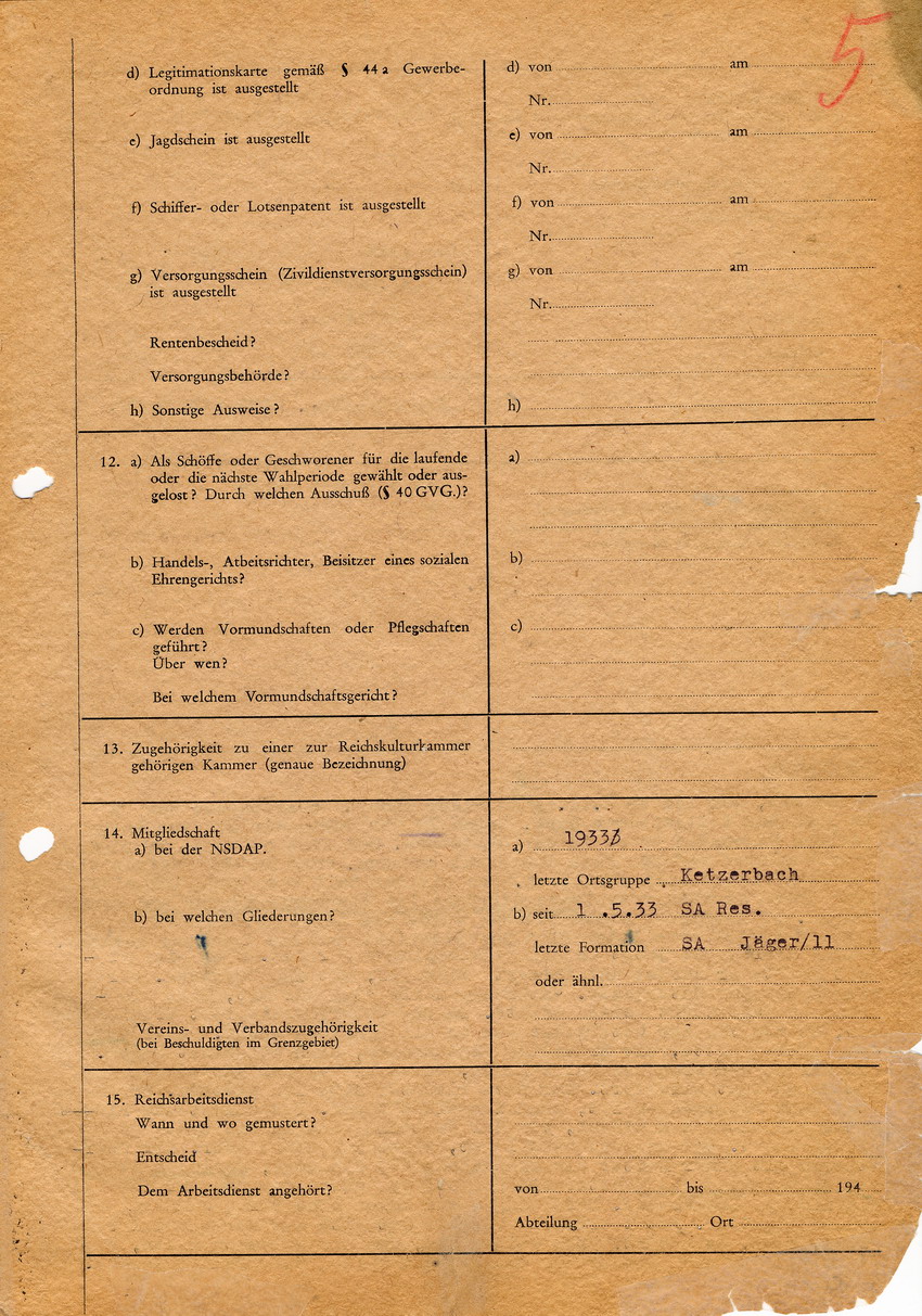Kriminalpolizei Marburg betreffend die Brandstiftung an der Marburger Synagoge im Zuge des Novemberpogroms 1938. Aussage des Angeklagten Friedrich Groos. Marburg, 21. Januar 1946