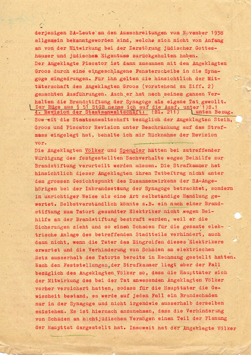 Antrag der Staatsanwaltschaft beim Vorsitzenden des Strafsenats des Oberlandesgerichtes in Kassel, den Hauptverhandlungstermin betr. die Revisionen in der Strafsache Steih festzulegen, 26. Juni 1948.