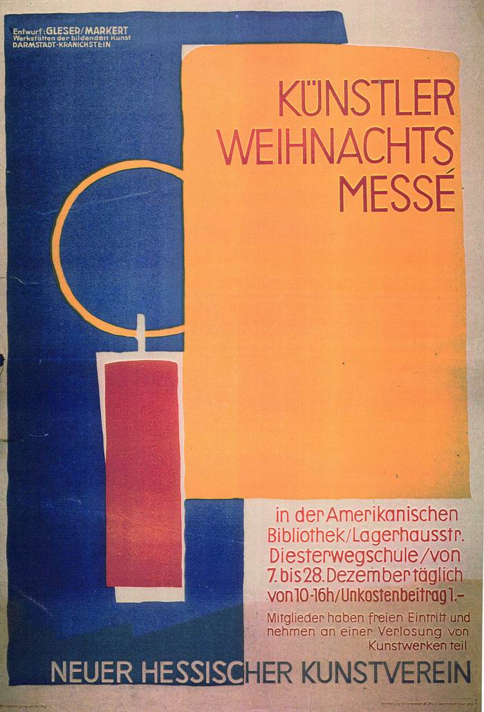 Bild zum Dokument Plakat: "Künstler-Weihnachtsmesse in der Amerikanischen Biblio