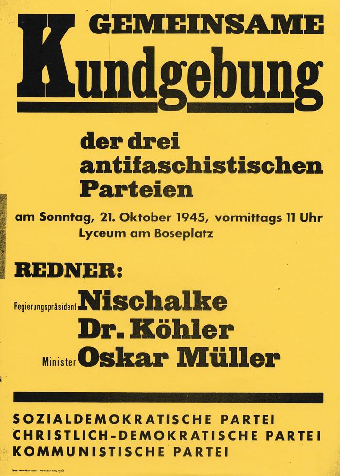 Bild zum Dokument Anschlag: "Gemeinsame Kundgebung der drei antifaschistischen P