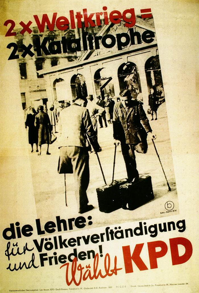 Bild zum Dokument Wahlplakat: 2xWeltkrieg=2xKatastrophe - KPD