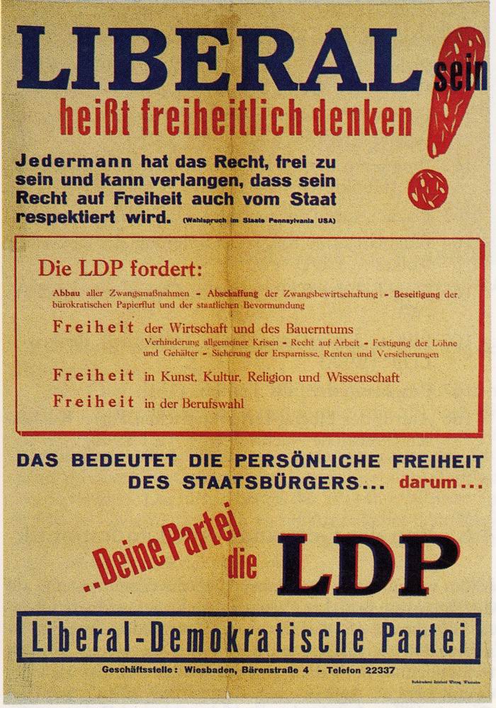 Bild zum Dokument Plakat: "Liberal sein heißt freiheitlich denken - LDP"