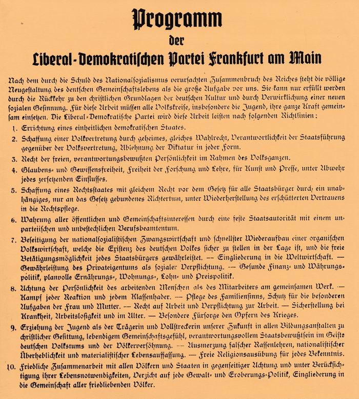 Bild zum Dokument Programm der LDP Frankfurt