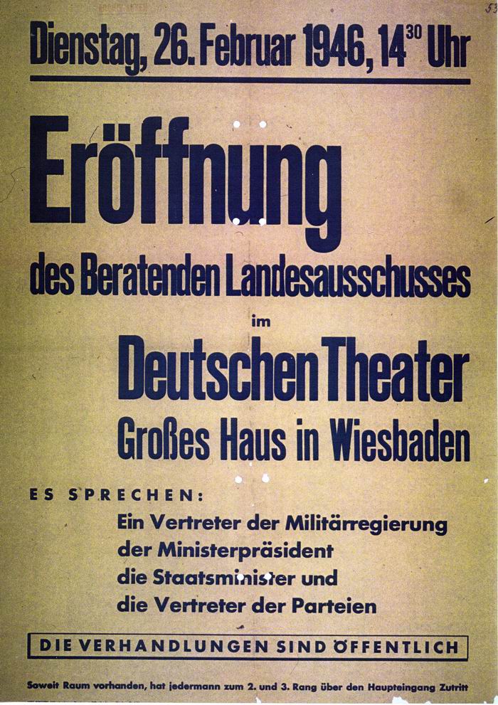 Bild zum Dokument Anschlag: "Eröffnung des Beratenden Landesausschuss"