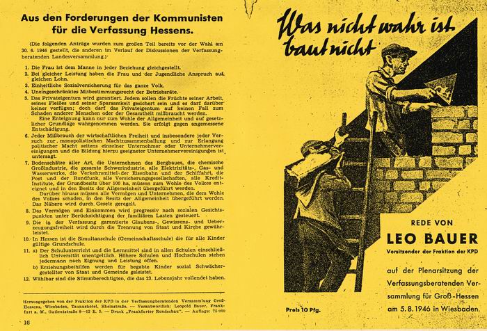 Bild zum Dokument Broschüre: "Was nicht wahr ist, baut nicht...Aus den Forderung