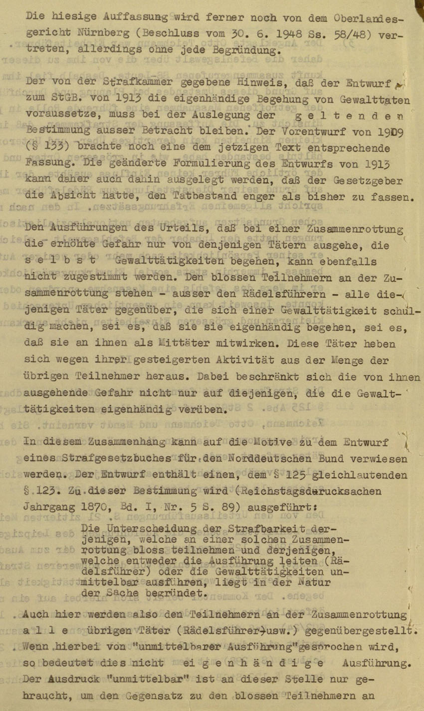 Revision des Oberstaatsanwaltes in Marburg betreffend Urteil vom 14.8.1951 im Prozess gegen die Urheber der Kirchhainer "Judenaktion" von 1938, 12. Dezember 1951.